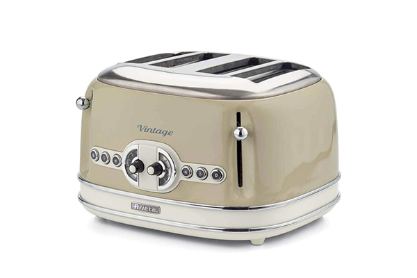 Ariete Vintage Toaster 4 Slices 1630W Beige, Blue & Green