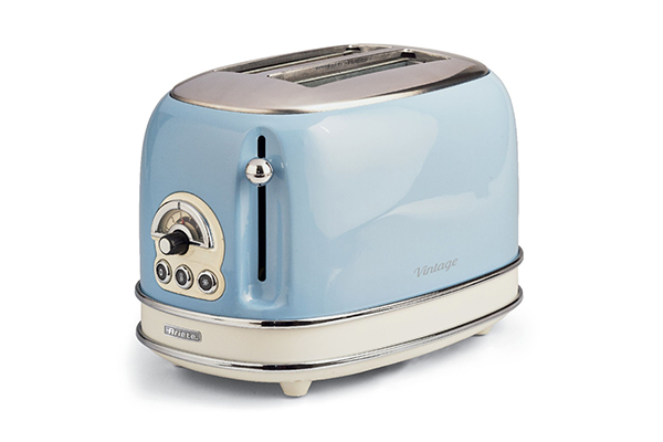 Ariete Vintage Toaster 2 Slices Wpliers 815W Available In Blue And Beige